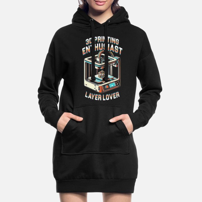 Impression 3D Passionné d’impression 3D Layer Lover Sweat-shirt à capuche long Femme