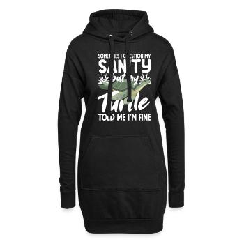 Tortue Tortue Mer Cadeau - Sweat-shirt à capuche long Femme - noir - Devant