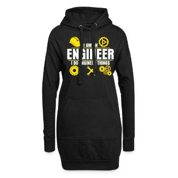 Engineer Engineers Engineering - Hoodie-Kleid - Schwarz - Vorne