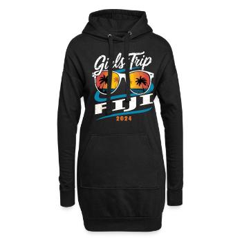 Voyage entre filles aux Fidji 2024 (Garantie du prix le plus bas) - Sweat-shirt à capuche long Femme - noir - Devant