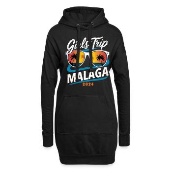 Girls Trip Málaga 2024 - Hoodie-Kleid - Schwarz - Vorne