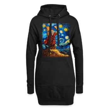 Moses Jüdisch Israel Christlich Sternennacht Gemäl - Hoodie-Kleid - Schwarz - Vorne