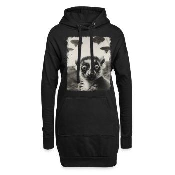 Lémurien Ringtail OVNI Alien Alien Selfie - Sweat-shirt à capuche long Femme - noir - Devant