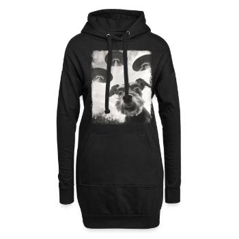 Chien Schnauzer miniature OVNI Alien Alien Selfi - Sweat-shirt à capuche long Femme - noir - Devant