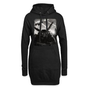 Mothman Kryptozoologie UFO Alien Außerirdischer Se - Hoodie-Kleid - Schwarz - Vorne