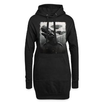 Mosasaure Dinosaure OVNI Alien Alien Se - Sweat-shirt à capuche long Femme - noir - Devant