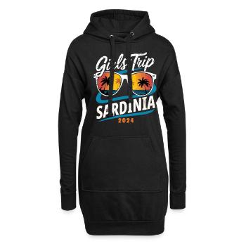 Girls Trip Sardinien 2024 - Hoodie-Kleid - Schwarz - Vorne