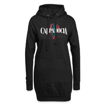 Cappadocia Souvenir Heiße Luftballon Abenteuer - Hoodie-Kleid - Schwarz - Vorne