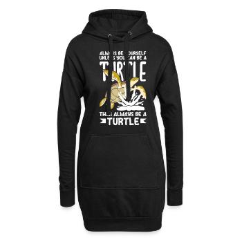 Schildkröte Meeresschildkröte Geschenk - Hoodie-Kleid - Schwarz - Vorne