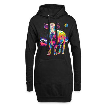 Éleveur de bovins Hereford Popart - Sweat-shirt à capuche long Femme - noir - Devant