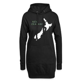 New Zealand Souvenir Karte Neuseeland - Hoodie-Kleid - Schwarz - Vorne