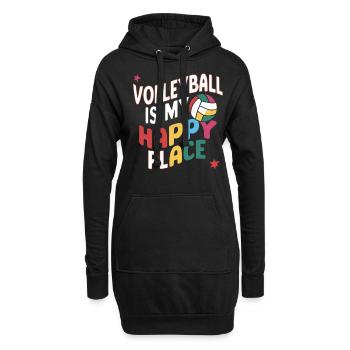 Volleyball Volleyballer Volleyball Is My Happy - Hoodie-Kleid - Schwarz - Vorne
