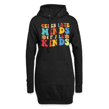 Autisme - Sweat-shirt à capuche long Femme - noir - Devant