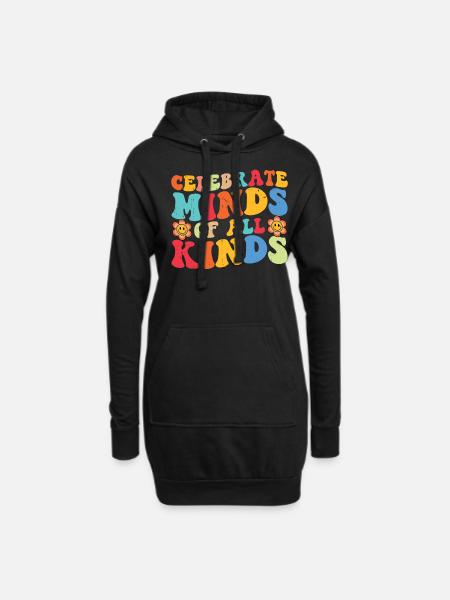Autismus - Hoodie-Kleid - Schwarz