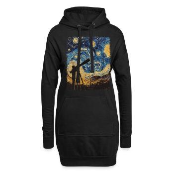 Stargazing Stargazer Astronomie Sternennacht Maler - Hoodie-Kleid - Schwarz - Vorne