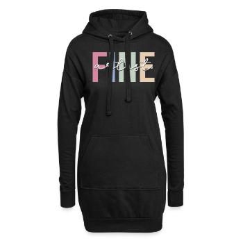 Fine Artist Kunstmaler - Hoodie-Kleid - Schwarz - Vorne