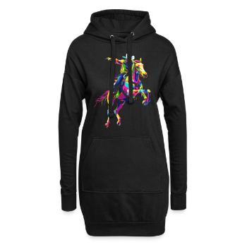 Rodeo Barrel Racer Barrel Racing Reiten Popart - Hoodie-Kleid - Schwarz - Vorne
