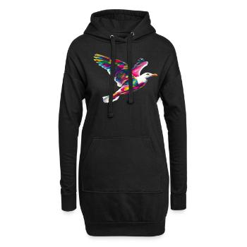 Seemöwe Möwe Seevogel Popart - Hoodie-Kleid - Schwarz - Vorne