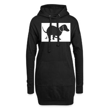 Dachshund Pooping Dogs Dog Poop - Hoodie-Kleid - Schwarz - Vorne