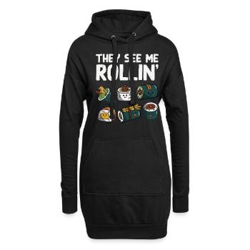 Sushi Essen Japan Nigiri Geschenk - Hoodie-Kleid - Schwarz - Vorne