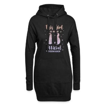 Teenager - Hoodie-Kleid - Schwarz - Vorne