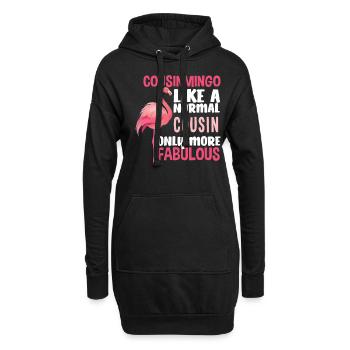 Flamingo Cousin Fabuleux - Sweat-shirt à capuche long Femme - noir - Devant