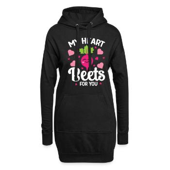 Relation de betterave en disant coeur betteraves pour vous - Sweat-shirt à capuche long Femme - noir - Devant