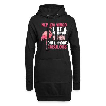 Neveu flamant rose fabuleux - Sweat-shirt à capuche long Femme - noir - Devant