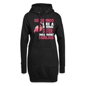 Flamingo Sister Fabulous - Sweat-shirt à capuche long Femme - noir - Devant