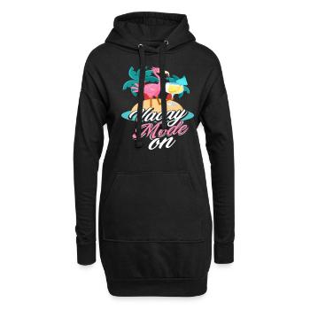 Mode vacances Flamingo activé - Sweat-shirt à capuche long Femme - noir - Devant