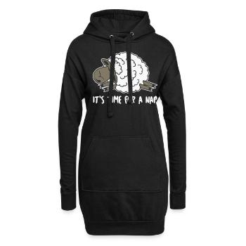 Brebis endormies - Sweat-shirt à capuche long Femme - noir - Devant