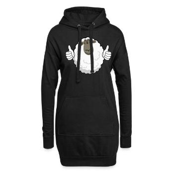 Pouce vers le haut Mouton - Sweat-shirt à capuche long Femme - noir - Devant