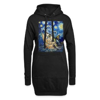 Thunfischfang Blauflossenthunfisch Sternennacht Ge - Hoodie-Kleid - Schwarz - Vorne