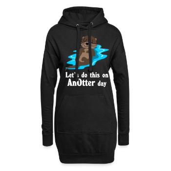 Loutre AnLoutre Loutres - Sweat-shirt à capuche long Femme - noir - Devant