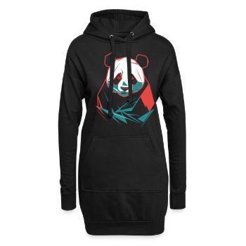 Abstrakter Panda mit modernen Farben - Hoodie-Kleid - Schwarz - Vorne