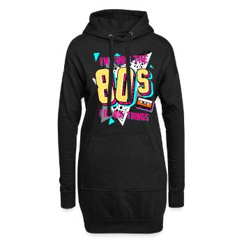 80s Retro Disco 1980 - Hoodie-Kleid - Schwarz - Vorne
