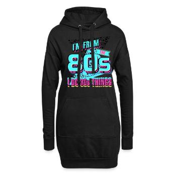 80s Party 1980 - Hoodie-Kleid - Schwarz - Vorne