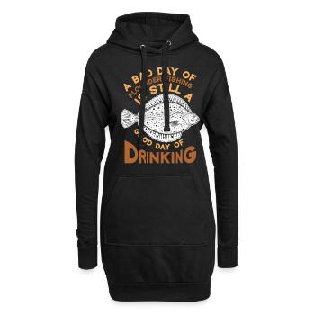 Dicton de pêcheur de plie - Sweat-shirt à capuche long Femme - noir - Devant