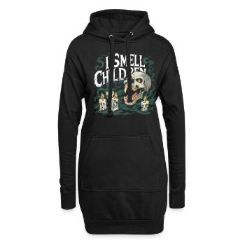 Halloween Squelette Effrayant Effrayant Horreur Fête - Sweat-shirt à capuche long Femme - noir - Devant