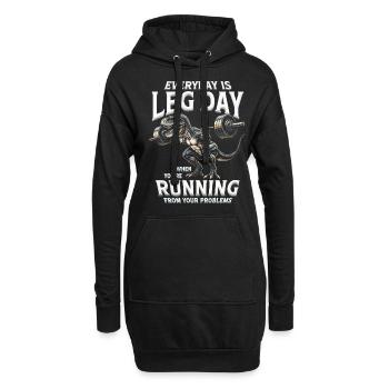 Entraînement des jambes Bodybuilder Tous les jours sont le jour des jambes - Sweat-shirt à capuche long Femme - noir - Devant
