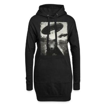 Skunk OVNI Alien Alien Selfie - Sweat-shirt à capuche long Femme - noir - Devant