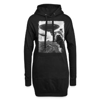 Staffordshire Bull Terrier Chien OVNI Alien - Sweat-shirt à capuche long Femme - noir - Devant