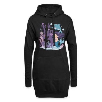 3. Geburtstag Mädchen 3 Jahre Meerjungfrau Party - Hoodie-Kleid - Schwarz - Vorne