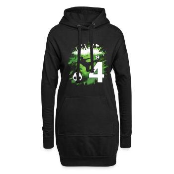 4ème anniversaire 4 ans de football Joueur de football - Sweat-shirt à capuche long Femme - noir - Devant