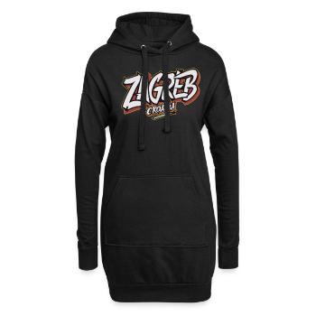 Zagreb, Croatie, Souvenir - Sweat-shirt à capuche long Femme - noir - Devant