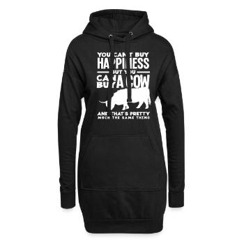 Du Kannst Kein Glück Kaufen Aber Eine HochlandKuh - Hoodie-Kleid - Schwarz - Vorne
