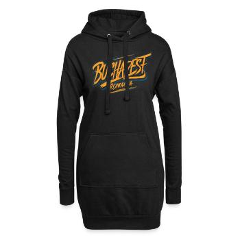 Mémoire souvenir de Varsovie Pologne - Sweat-shirt à capuche long Femme - noir - Devant