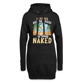 Dicton sur le nudisme - Sweat-shirt à capuche long Femme - noir - Devant