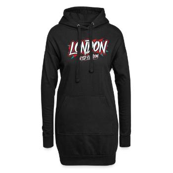 Londres, Royaume-Uni, Souvenir - Sweat-shirt à capuche long Femme - noir - Devant