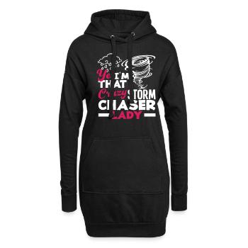 Ouais, je suis ce chasseur de tempêtes fou - Sweat-shirt à capuche long Femme - noir - Devant